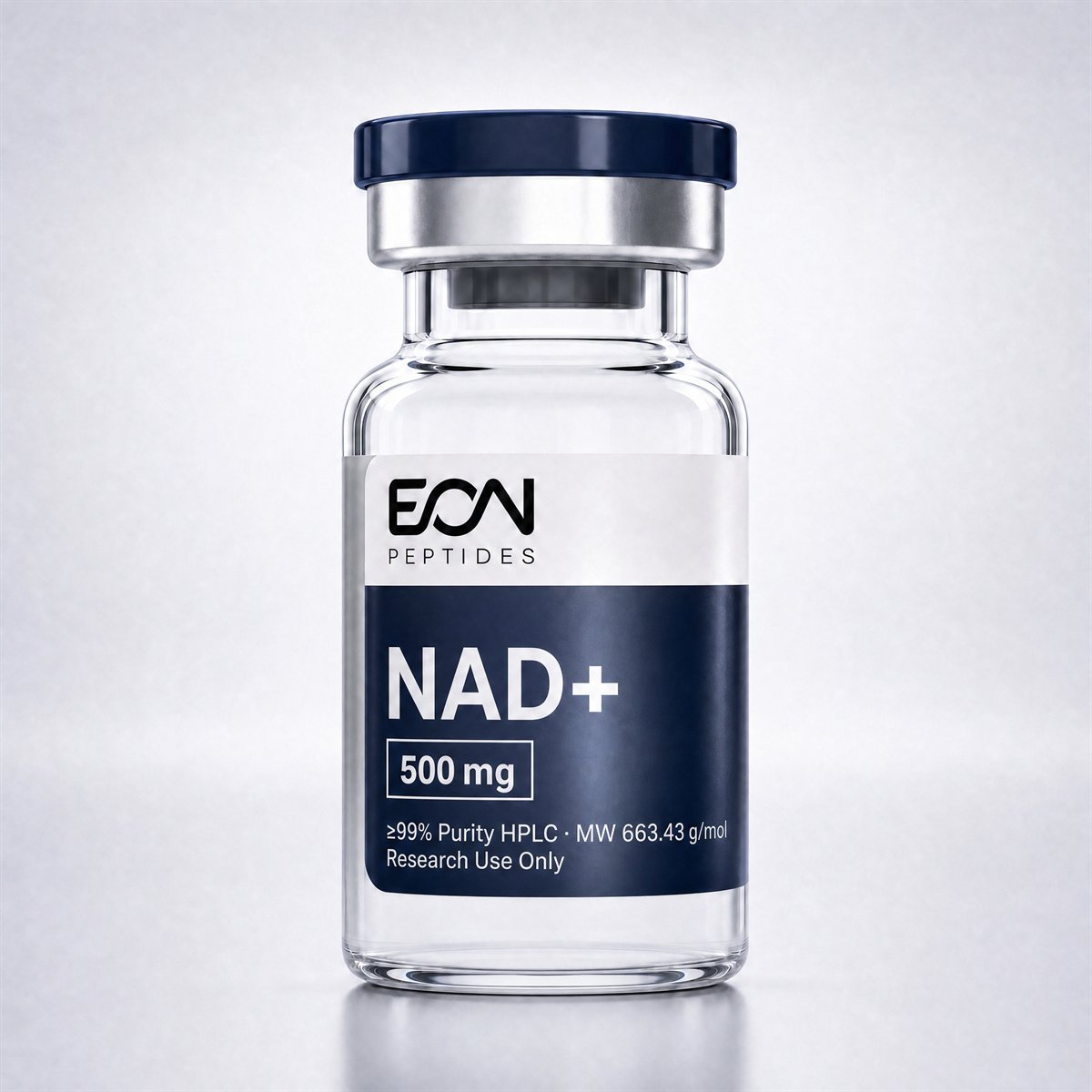 NAD+ vial from the Eon Peptides research catalog