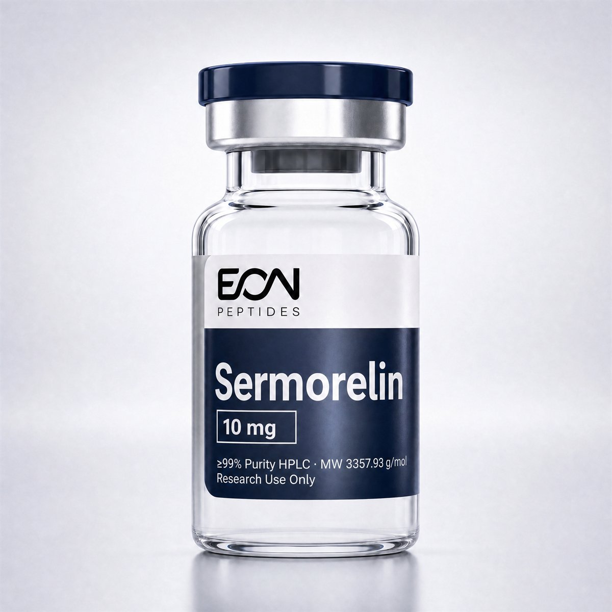 Sermorelin vial from the Eon Peptides research catalog